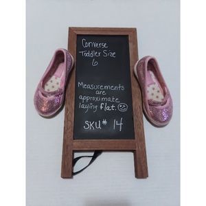 Converse One Star Toddler 6 Mary Janes Sequin Pink Ballerina Slip on Shoes